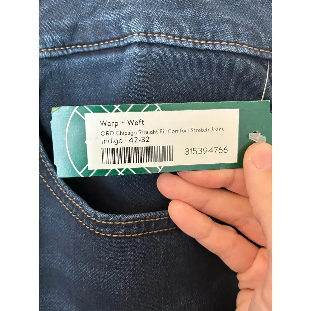 Warp + Weft NEW ORD Chicago Straight Jeans Dark Wash Men's 42x32